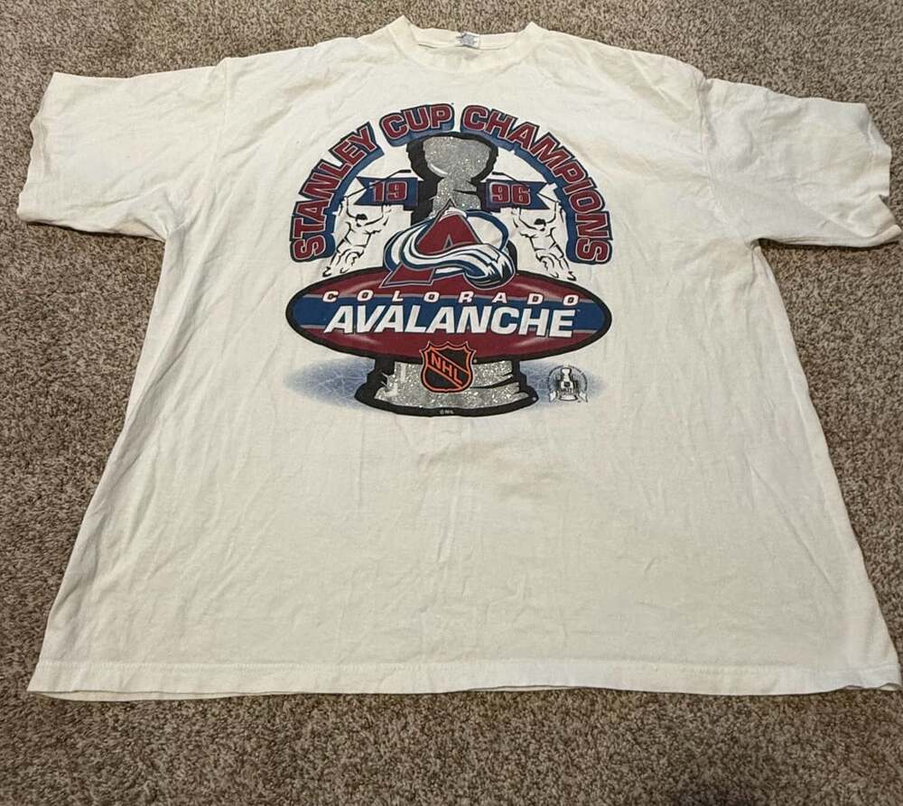 Vintage 1996 Colorado Avalanche Stanley Cup Champions Starter T-Shirt XX-Large